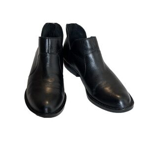 Born Leather Ankle Booties, Size 6.5 M, Black
